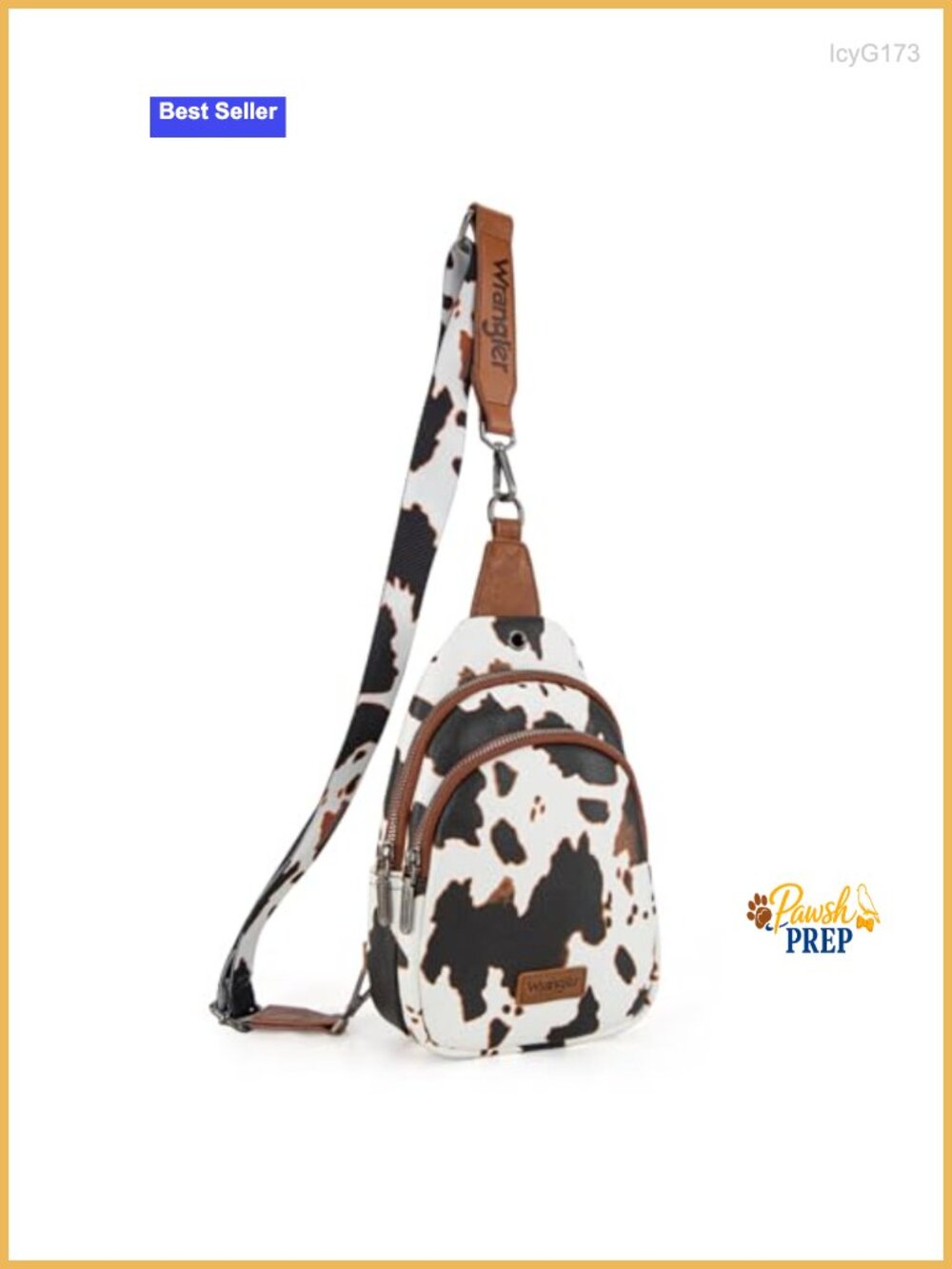 Western Crossbody Sling Bag with Faux Leather, 4-in-1 Wearable Style, Compact